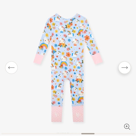 NEW Posh Peanut Springtime Blue Hello Kitty® Convertible One Piece Footie - Picture 4 of 6